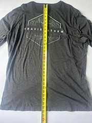Men’s Travis Mathew Gray Long Sleeve Logo Crewneck T Shirt Size XXL