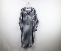 Vintage 90s Mens XL Faded Flannel Pajamas Night Gown Pullover Shirt Plaid USA