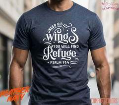 Unisex Psalm 91:4 Bible T-Shirt, Men T shirt,Women T shirt Gift Christian Top