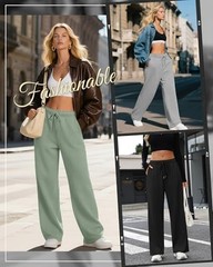 4 Pack Women’s Wide Leg Sweatpants Drawstring Lounge Joggers Women Straight XXL