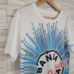 Mens BANDA NA RUA T Shirt Top Medium SAMBA HONLEY White