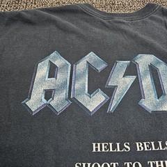Vintage 1990s AC/DC Back in Black Band T-shirt Size XL Double Sided Graphics