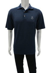 Peter Millar Mens Blue Collared Short Sleeve Polo Golf Polyester Spandex Size M