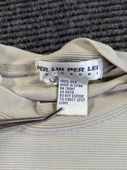 Per Lui Per Lei by Kukki Silk T Shirt Mens Large Beige Short Sleeve Crewneck