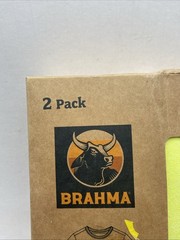 Brahma T-Shirt Small 34-36 Yellow Pocket Tee 2 Pack Relaxed Fit Moisture Wicking