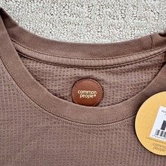 Common People Seersucker GD Tee Brown Textured Pocket Size L