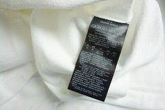 Giorgio Armani Black Label White Red Logo THICK Cotton Blend T Shirt Sz 56 NEW