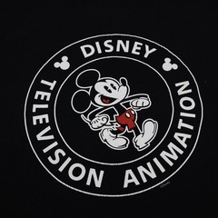 Disney Television Animation Mickey Mouse T Shirt L Black (see photo for flaw)