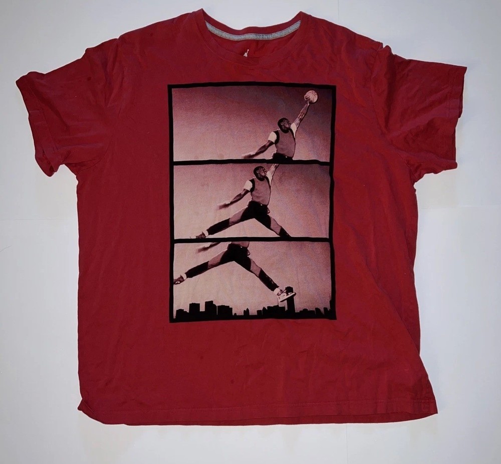 Air Jordan 1 Red T-Shirt Basketball Print size XXXL 3x Brand