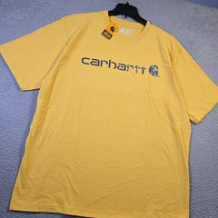 Carhartt Shirt Mens XL Yellow Work Wear Outdoors Loose Fit Casual Logo Work NWT
