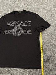 Versace Embroidered T Shirt Mitchel Black Crew Neck Short Sleeve Mens Size Large