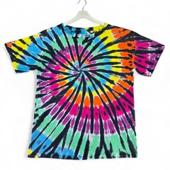Liquid Blue Mens XL Tie Dye T-Shirt Spiral Burst Colorful Festival Graphic Tee