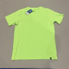 Brooks Luxe T-Shirt Mens Medium Stretch Short Sleeve Neon Limeade Running UPF