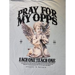 Streetz Iz Watchin Pray For My Opps Angel Muscle Tee Light Blue Small