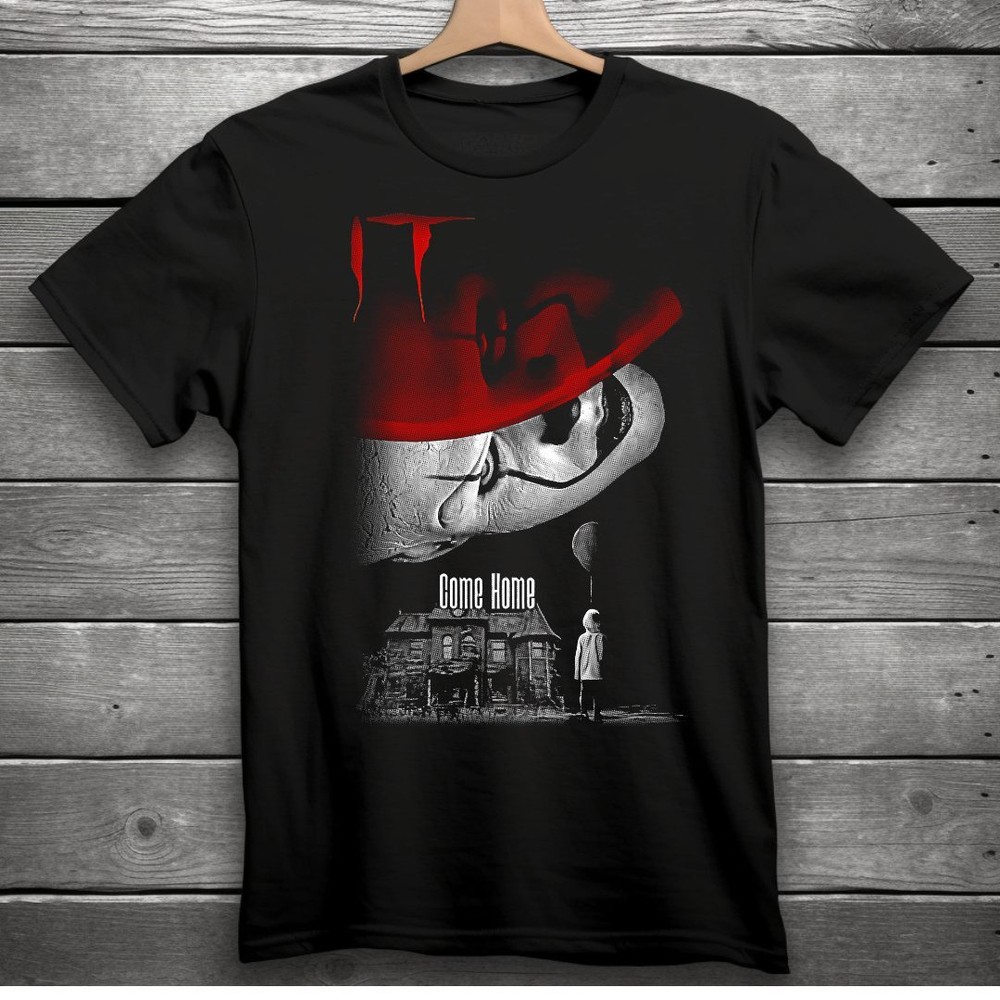 It Pennywise Come Home Movie Horror T-Shirt Black S-3XL