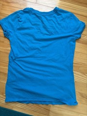 Armani Exchange Women’s Blue V-Neck Graphic Logo T-Shirt Size Medium