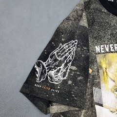 Rise As 1ne Shirt Mens Black Bleach Wash Kanye Yeezy Crewneck Never Surrender