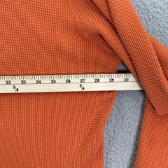 Eddie Bauer Shirt Mens 2XL Orange Thermal Waffle Knit Henley Long Sleeve Casual