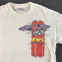 VTG 1998 Bad Boy Racing Shirt Mens Medium White Batesville Arkansas Cars #6255