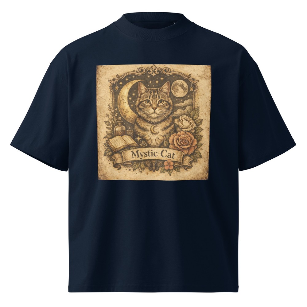 Unisex organic oversized high neck t-shirt