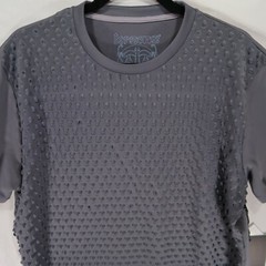 Krome L Mens T Shirt Charcoal Grey Textured Polyester Stretch Rare Textured NWT