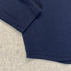 BYLT Mens Henley Shirt Tee Top Drop Cut Long Sleeve Navy Blue Outdoor Size M