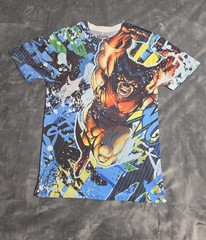 Marvel Wolverine Shirt Mens Medium Multicolor All Over Print X-Men Graphic Tee
