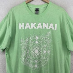 HAKANAI BAND Shirt Mens XL Liminal Bloom Ellen-Marie Hand Designed Cotton Green