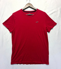 Hollister Must Have Collection T Shirt Mens Medium Red Cotton Embroidered Logo