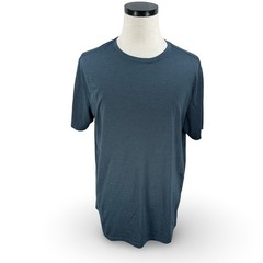 Quince Mens Recycled Performance Short Sleeve Crew Neck Tee Dark Blue Large