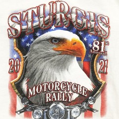 Sturgis Motorcycle Rally SUNA Shirt Mens Medium White Eagle USA 2021 Graphic Tee
