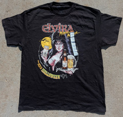 ELVIRA Mistress of Night Fear of Halloween Fright Night Beer T-shirt Black XL