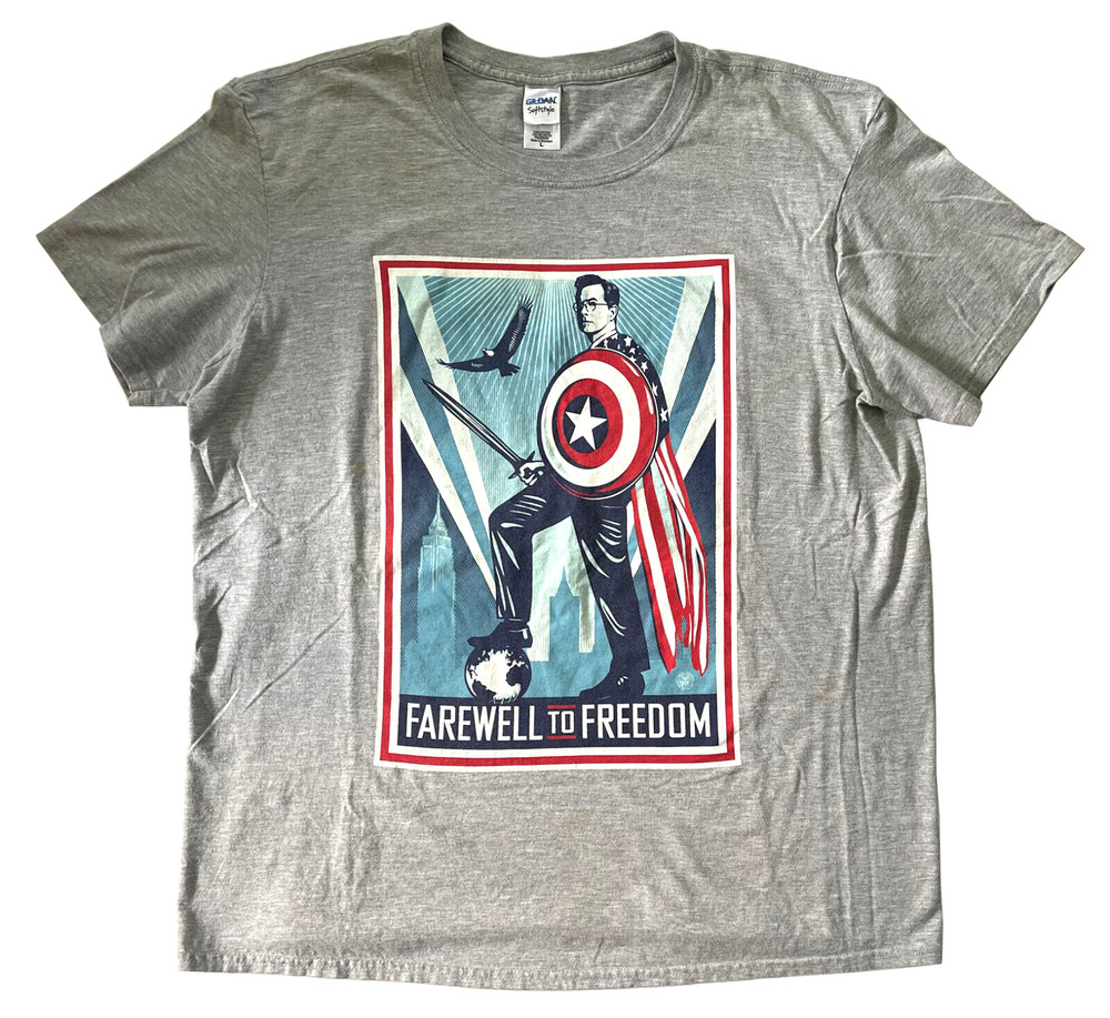 SHEPARD FAIREY COLBERT REPORT ‘Farewell to Freedom” Graphic T-Shirt Size L