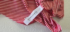 Denim & Flower Ricky Singh Men’s Red & White Stripe Logo Striped T-Shirt Size L