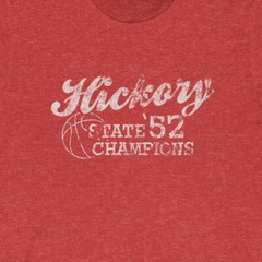 Hickory Champs “Vintage Look” 50/50 Blend T-Shirt – hoosiers indiana basketball