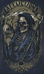 Affliction Men’s T-shirt Heir Of Souls Skull, Biker Tattoo