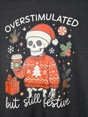 Grim Santa Claus Men’s T-shirt Small Overstimulated but still festive Custom