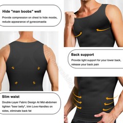 Men Compression Gynecomastia Belly Slimming Waist Trainer Tank Vest Body Shaper