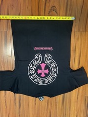 Chrome Hearts Black Pink Cross Logo Back Graphic Crew Neck Tee Men’s Medium