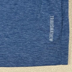 Travis Mathew Mens S Short Sleeve T Shirt Round Neck Chest Pocket Blue Stretch