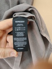 Represent Owners Club T-Shirt Ash Grey Oversized Fit Size S Made in Portugal