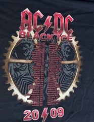 AC/DC Black Ice 2009 Tour Shirt Men Large Black Short Sleeve Double Sided Anvil
