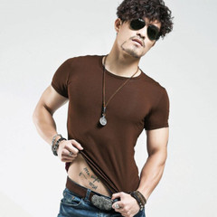 La Camisa De Manga Camiseta Corta De Algodón Para Hombres Verano Casual Cuello V