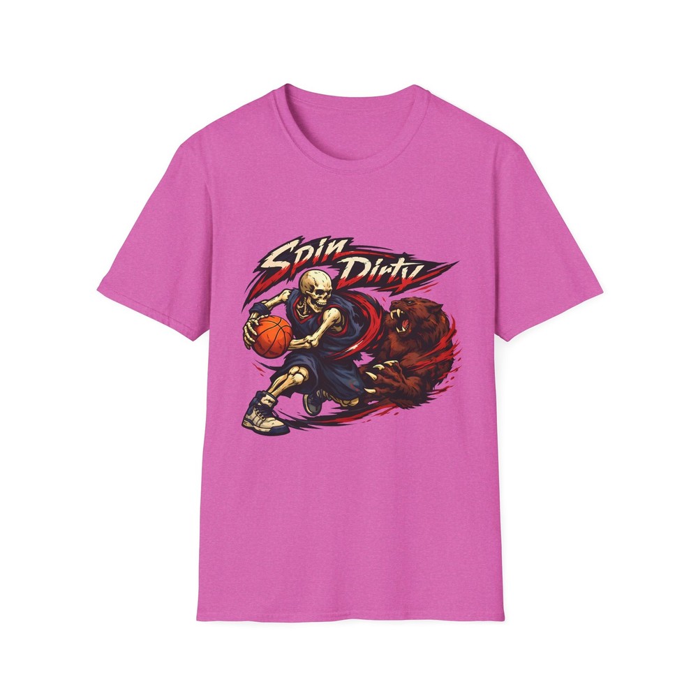 Skeleton Basketball Spin Drive Monster Panther Street Unisex Softstyle T-Shirt