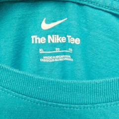 Nike Mens Graphic Tee Teal Blue White Logo Swoosh T-Shirt XL Sports Active Gym