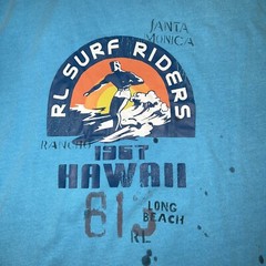 Polo Ralph Lauren RL Surf Riders Graphic T Shirt Mens L Classic Fit Blue NWT