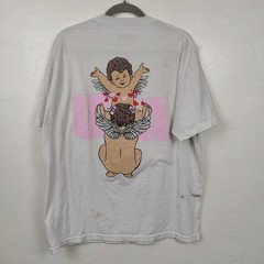 URLA T-Shirt Mens XL White Love Sucks Graphic Cherub Angel Streetwear Grunge