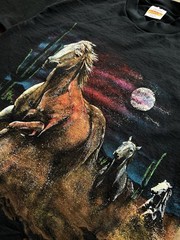 Vintage 90s Hazelwood Horse Wraparound Nature T Shirt X Adult XL Colorful Art