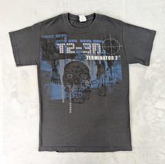 Terminator 2 T Shirt Endoskeleton Y2K Universal Studios T2-3D Gray Men Small