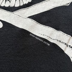 Fashion Victim Skulls Long Sleeve Black/White T-Shirt 1991 Large Single Stitch